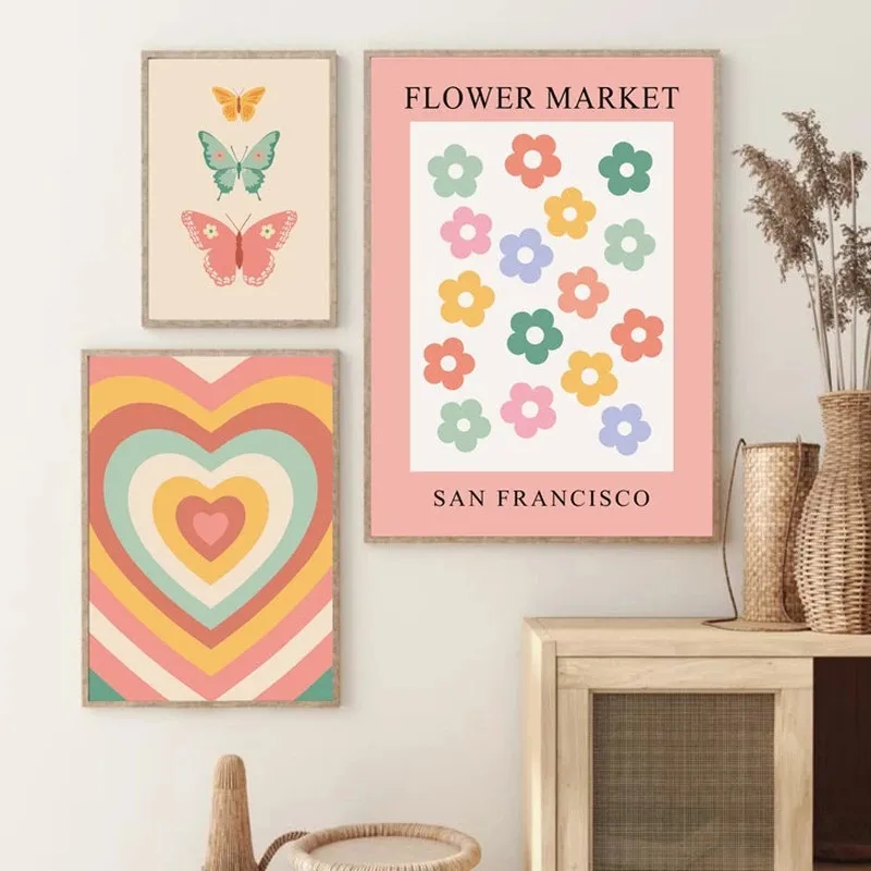 Cartoon Nursery Poster Art Rainbow Love Small Floral Canvas Painting Butterfly Picture for Living Room Decoration Home Decor
Cartoon Nursery Poster Art Rainbow Love Small Floral Canvas Painting Butterfly Picture for Living Room Decoration Home Decor