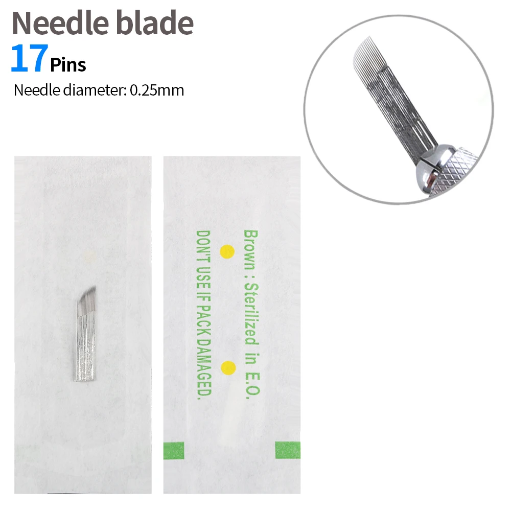 100PCS 17Pin Tattoo Needles Permanent Makeup Eyebrow Eyeliner Lips Needle Blades For 3D Embroidery Manual Microblading Pen
100PCS 17Pin Tattoo Needles Permanent Makeup Eyebrow Eyeliner Lips Needle Blades For 3D Embroidery Manual Microblading Pen