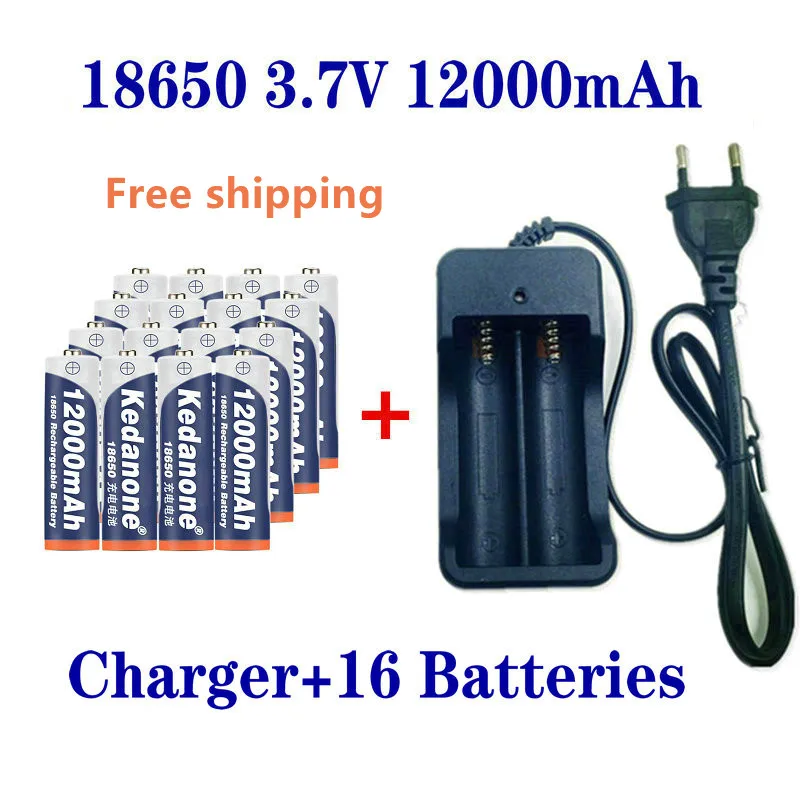 18650 Battery Rechargeable Battery 3.7V 18650 12000mAh Capacity Li-ion Rechargeable Battery For Flashlight Torch Battery+Charger
18650 Battery Rechargeable Battery 3.7V 18650 12000mAh Capacity Li-ion Rechargeable Battery For Flashlight Torch Battery+Charger