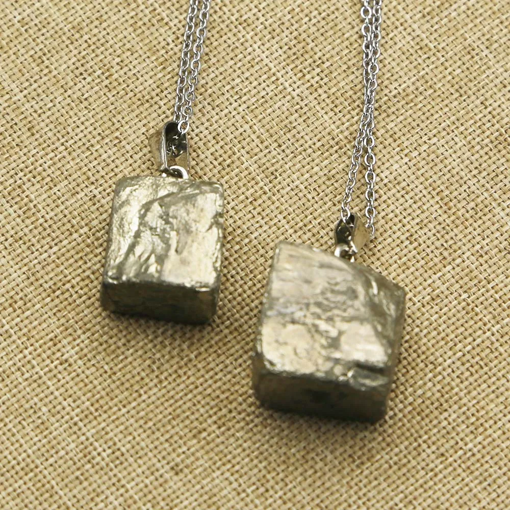Natural Pyrite Raw Ore Irregular Pendant Stainless Steel Chain Necklace Healing Reiki Charm Fashion Jewelry Accessories Gift 1Pc
Natural Pyrite Raw Ore Irregular Pendant Stainless Steel Chain Necklace Healing Reiki Charm Fashion Jewelry Accessories Gift 1Pc