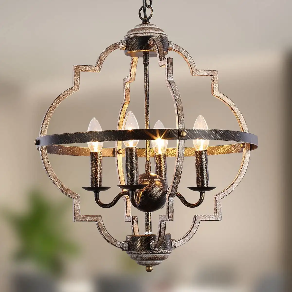 Rustic Farmhouse Orb Chandelier, 4-Lights Adjustable Height Vintage Metal Pendant Lighting, Distressed Hanging Ceiling Light Fix
Rustic Farmhouse Orb Chandelier, 4-Lights Adjustable Height Vintage Metal Pendant Lighting, Distressed Hanging Ceiling Light Fix