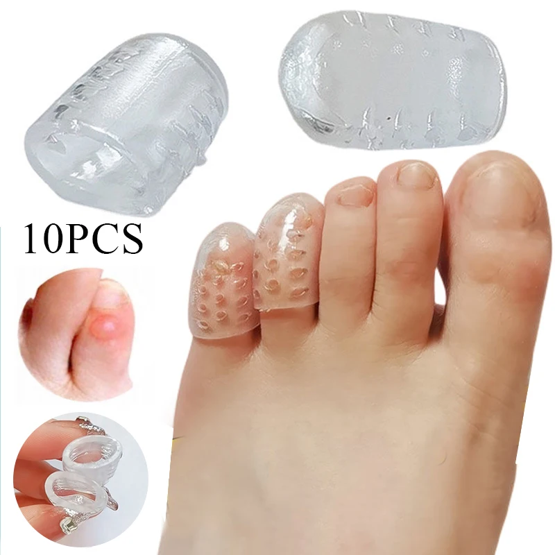 

10PCS Silicone Toe Cushion High Elasticity Relief Foot Pain Pad Toe Separator Silicone Toe Caps Breathable Foot Protector Cover