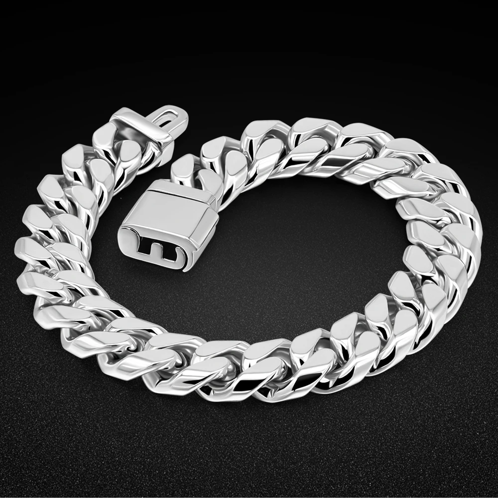 100% 925 Sterling Silver Solid Bracelet-Classic 0.15'' Miami Cuban Chain Bracelet for Men - Hip Hop Silver Jewelry-7-10" Length
100% 925 Sterling Silver Solid Bracelet-Classic 0.15'' Miami Cuban Chain Bracelet for Men - Hip Hop Silver Jewelry-7-10" Length