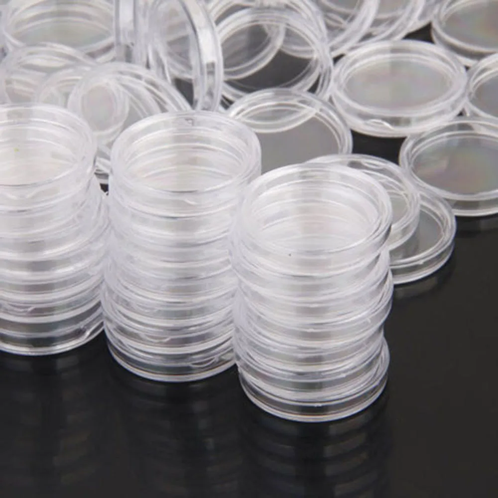 100x 25mm Coin Capsules Round Plastic Coin Holder Box Case Container With Storage Organizer Box For Coin Collection
100x 25mm Coin Capsules Round Plastic Coin Holder Box Case Container With Storage Organizer Box For Coin Collection