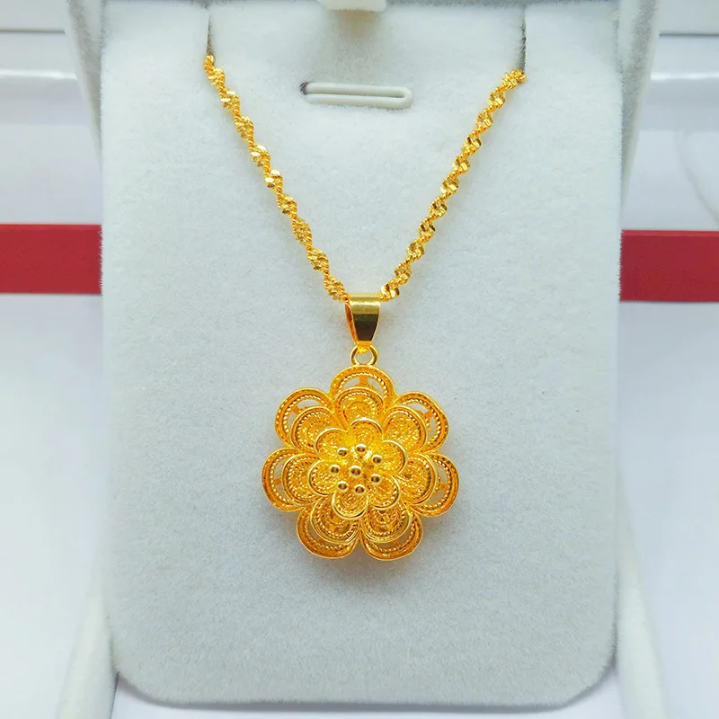 New Rich Gold Color Peony Ladies Necklace Pendant Clavicle Chain Participate In Party Luxury Jewelry
New Rich Gold Color Peony Ladies Necklace Pendant Clavicle Chain Participate In Party Luxury Jewelry