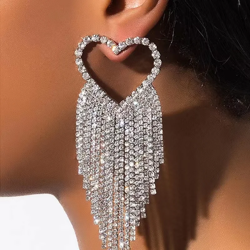 Fashion best-selling sweet beauty shiny Rhinestone large earrings luxury exquisite peach heart long Tassel Earrings Earrings Jew
Fashion best-selling sweet beauty shiny Rhinestone large earrings luxury exquisite peach heart long Tassel Earrings Earrings Jew