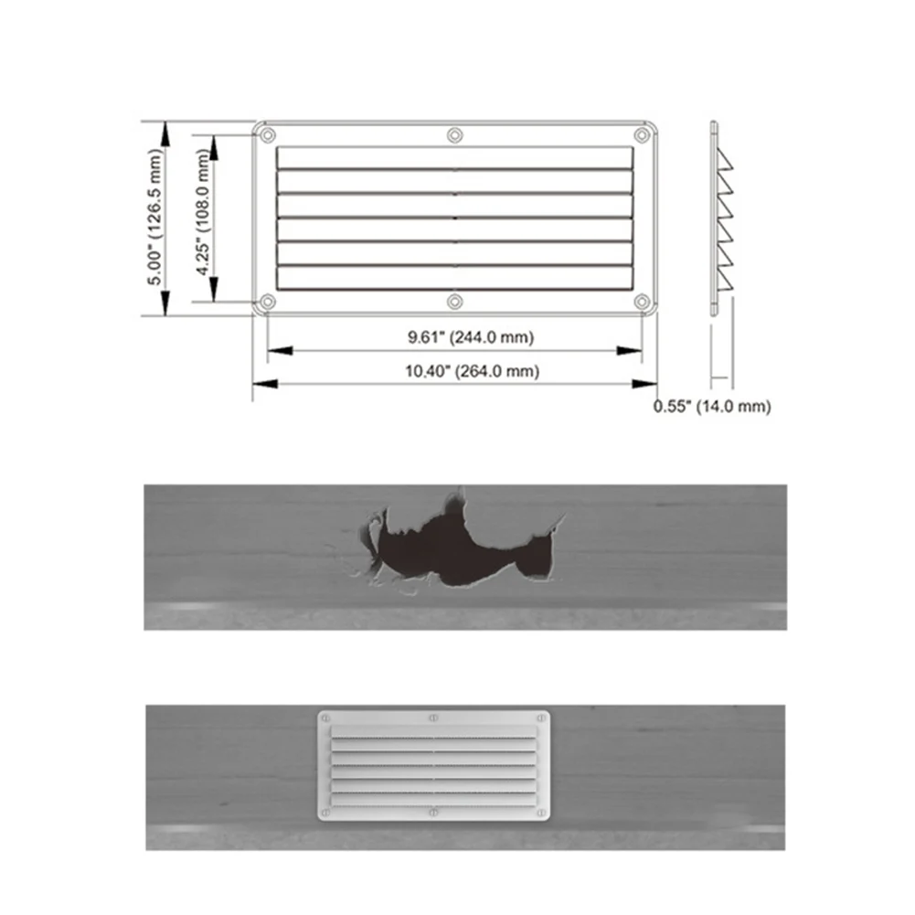 None Louver Vent RV Boat Boat With 6 Mounting Holes 1 Piece Approx.264*126.5MM Black For Related Vents In Boats
None Louver Vent RV Boat Boat With 6 Mounting Holes 1 Piece Approx.264*126.5MM Black For Related Vents In Boats