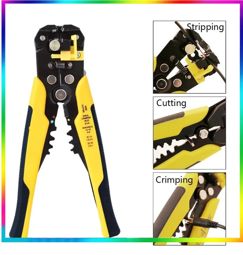 

Wire Stripper Self-adjusting Cable Cutter Crimper Automatic Wire Stripping Tool Cutting Pliers Tool