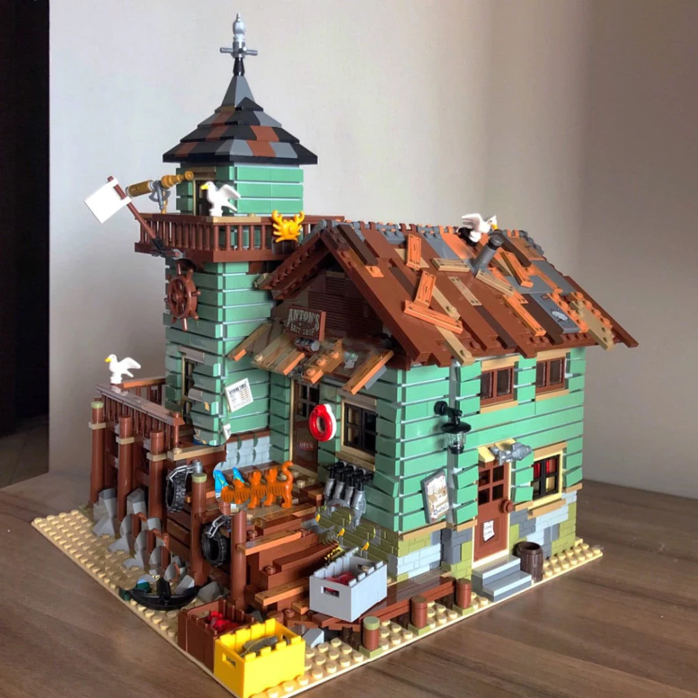 Фонарь уличный вид креативный эксперт старый Рыболовный магазин 2000 + шт MOC модульная модель строительные блоки кирпичи детские игрушки для ...
Фонарь уличный вид креативный эксперт старый Рыболовный магазин 2000 + шт MOC модульная модель строительные блоки кирпичи детские игрушки для ...