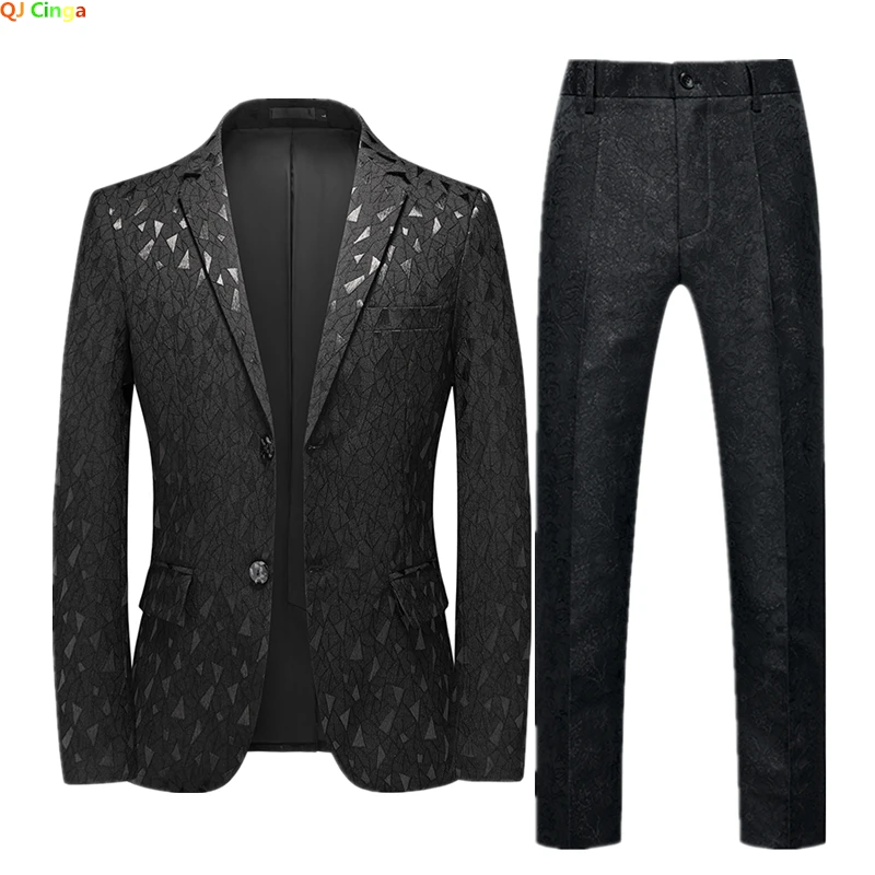 (Jacket + Pants) Black Men's Suit Two-piece Fashion Slim Men Blazer Coat Trousers Red Blue Khaki Terno Masculino Male Suit Sets
(Jacket + Pants) Black Men's Suit Two-piece Fashion Slim Men Blazer Coat Trousers Red Blue Khaki Terno Masculino Male Suit Sets