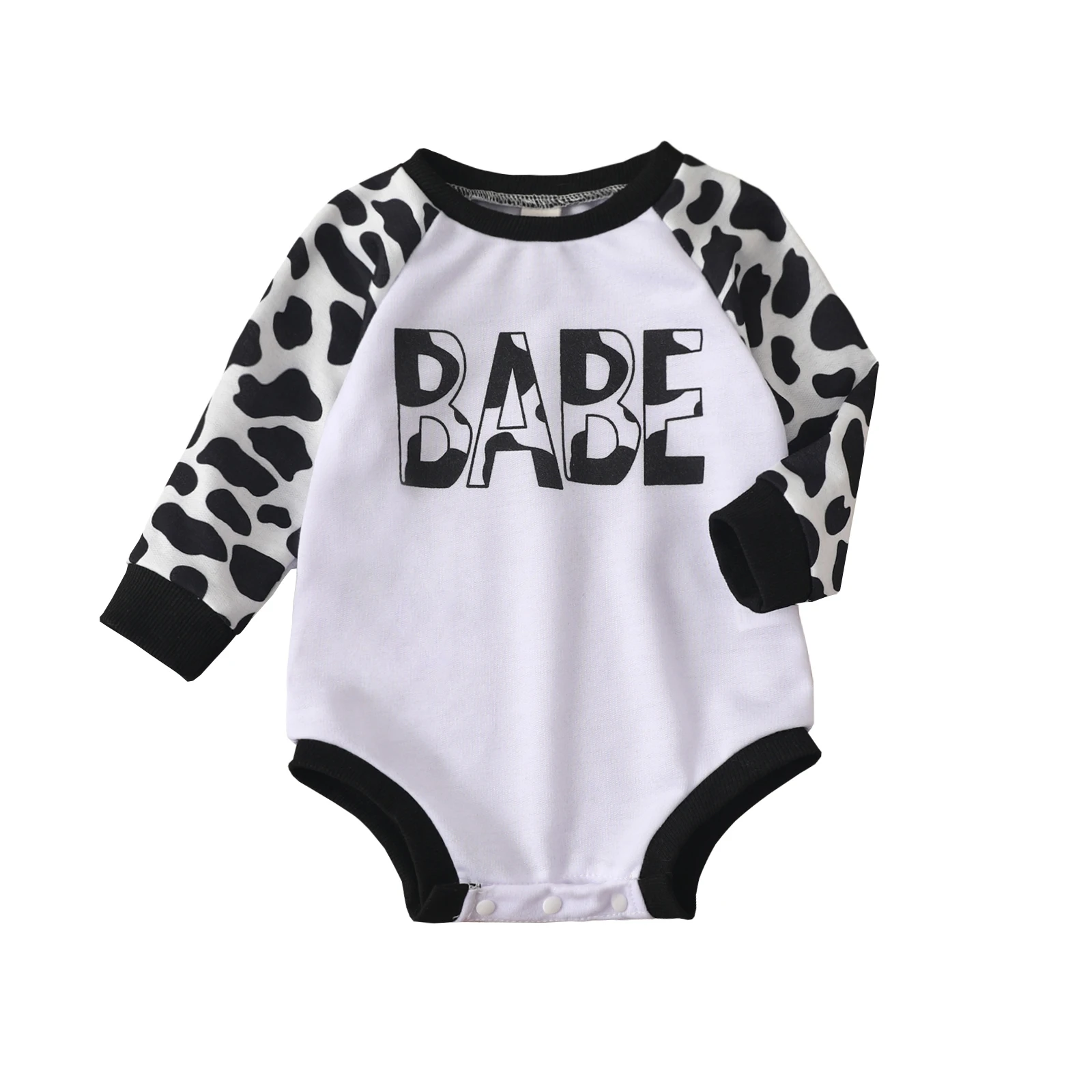 Infant Girls Boys Romper Letter Print Cow Spot Pattern Long Sleeve Round Neck Jumpsuit Spring Autumn Casual Bodysuit Clothes
Infant Girls Boys Romper Letter Print Cow Spot Pattern Long Sleeve Round Neck Jumpsuit Spring Autumn Casual Bodysuit Clothes