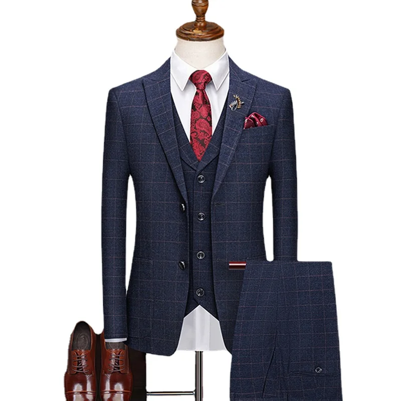( Jacket + Vest + Pants ) Boutique Fashion Lattice Formal Business Men's Suit Groom Wedding Dress Show Party Show Prom Male Suit
( Jacket + Vest + Pants ) Boutique Fashion Lattice Formal Business Men's Suit Groom Wedding Dress Show Party Show Prom Male Suit