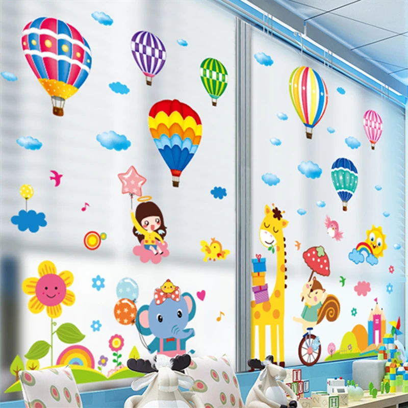 Cartoon Animals Wall Stickers DIY Hot Air Balloons Wall Decals for Kids Room Baby Bedroom Kindergarten Nursery Home Decoration
Cartoon Animals Wall Stickers DIY Hot Air Balloons Wall Decals for Kids Room Baby Bedroom Kindergarten Nursery Home Decoration