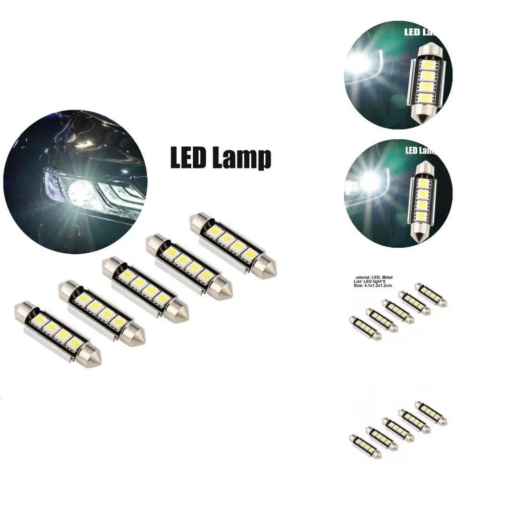 Waterproof 5Pcs Practical 41mm Festoon Light Bulb Shockproof License Plate Light Multi-purpose for Van
Waterproof 5Pcs Practical 41mm Festoon Light Bulb Shockproof License Plate Light Multi-purpose for Van