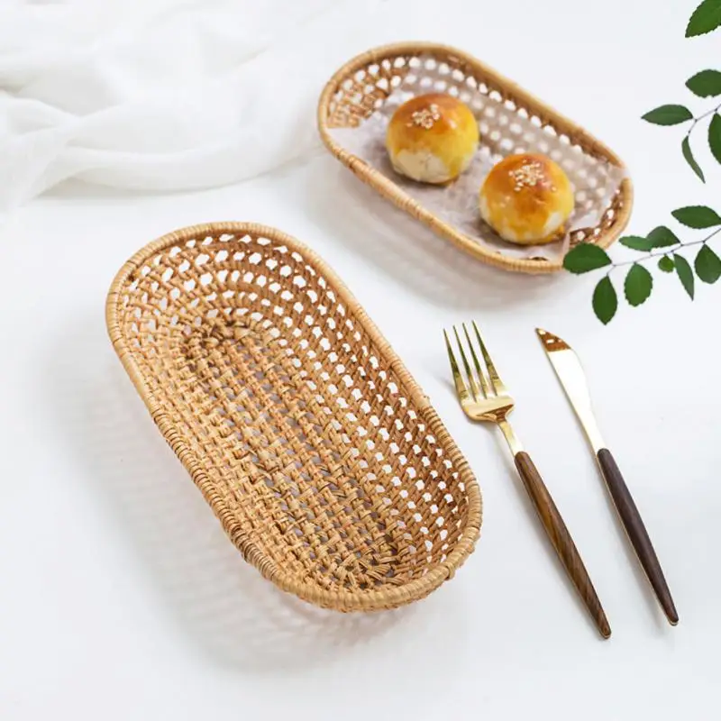 Woven Rattan Storage Trays Fruit Dessert Bread Organizer Snack Sundries Storage Baskets Eco-Friendly Tableware Organizer Baskets
Woven Rattan Storage Trays Fruit Dessert Bread Organizer Snack Sundries Storage Baskets Eco-Friendly Tableware Organizer Baskets