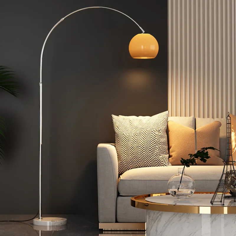 

Scandinavian Led Floor Lamps Living Room Sofa Side Standing Lamp Remote Dimming Bedroom Bedside Light Study Reading Lights