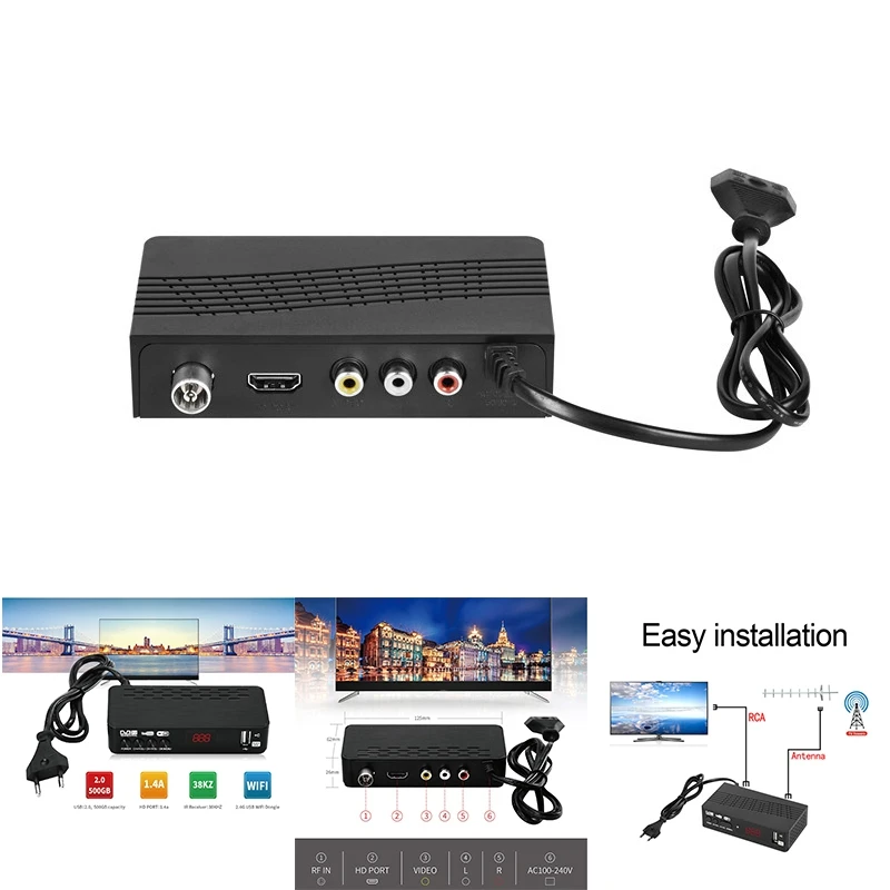 HD99 FTA HEVC 265 DVB T2 цифровой ТВ тюнер H.265 ТВ-приемник Full HD DVBT2 декодер для видео и ТВ
HD99 FTA HEVC 265 DVB T2 цифровой ТВ тюнер H.265 ТВ-приемник Full HD DVBT2 декодер для видео и ТВ