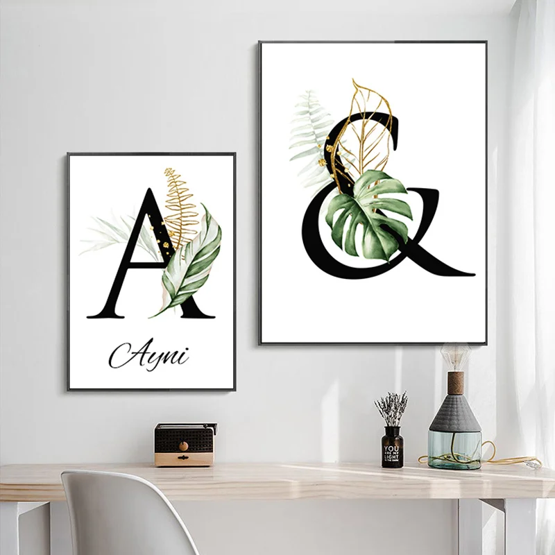 Black English Alphabet ABC Green Leaf Posters And Prints Minimalist Canvas Painting Office Bedrooms Home Decor Wall Art Pictures
Black English Alphabet ABC Green Leaf Posters And Prints Minimalist Canvas Painting Office Bedrooms Home Decor Wall Art Pictures