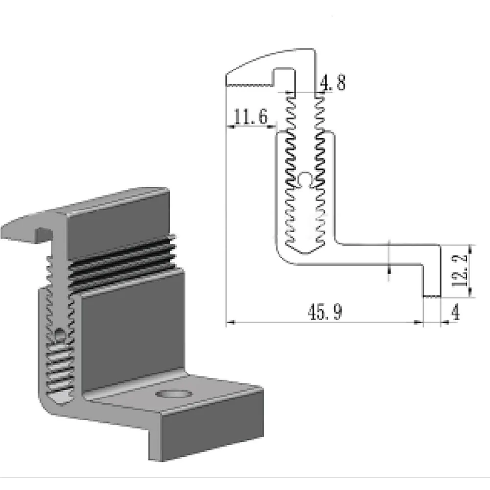 4 Pcs Solar Module Solar Panel Kit Z Brackets Solar Module Clamp Adjustable To 35-50 Mm Aluminum Alloy Adjustable Side Clip
4 Pcs Solar Module Solar Panel Kit Z Brackets Solar Module Clamp Adjustable To 35-50 Mm Aluminum Alloy Adjustable Side Clip