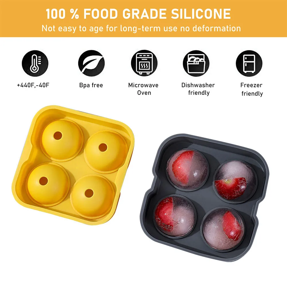 Kitchen Tool 4 Cavity Whiskey Ice Ball Maker Mold Sphere Mould Silicone Ice Ball Mold Ice Grid Round Ice Ball Ice Cream Tools
Kitchen Tool 4 Cavity Whiskey Ice Ball Maker Mold Sphere Mould Silicone Ice Ball Mold Ice Grid Round Ice Ball Ice Cream Tools