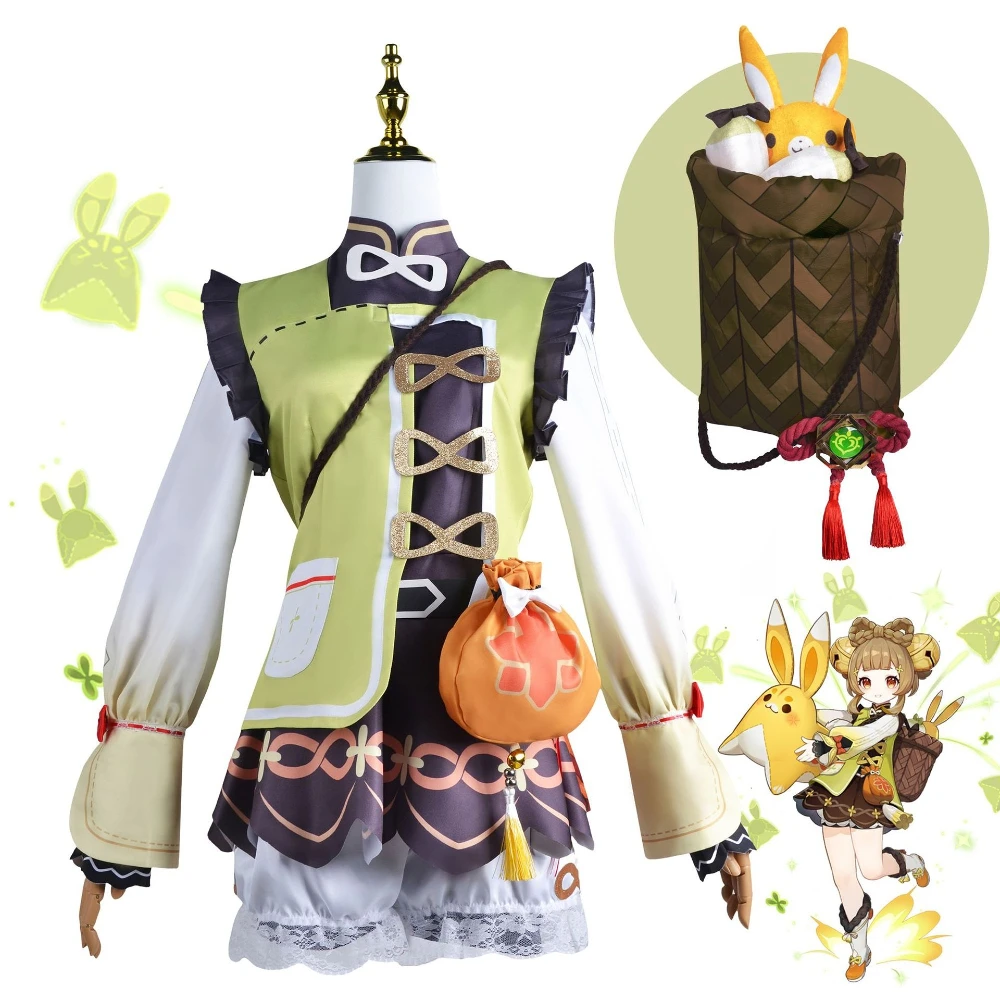 

Аниме игра Genshin Impact YaoYao косплей костюм женщины дети Лолита платье брикет Yao костюм Хэллоуин Карнавальный наряд
