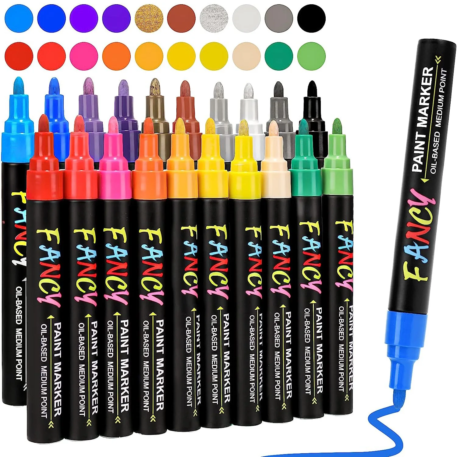 Paint Pens, Paint Markers 20 pcs Oil-Based Painting Pen Set for Rocks Painting Wood Plastic Canvas Glass Mugs DIY Craft
Paint Pens, Paint Markers 20 pcs Oil-Based Painting Pen Set for Rocks Painting Wood Plastic Canvas Glass Mugs DIY Craft