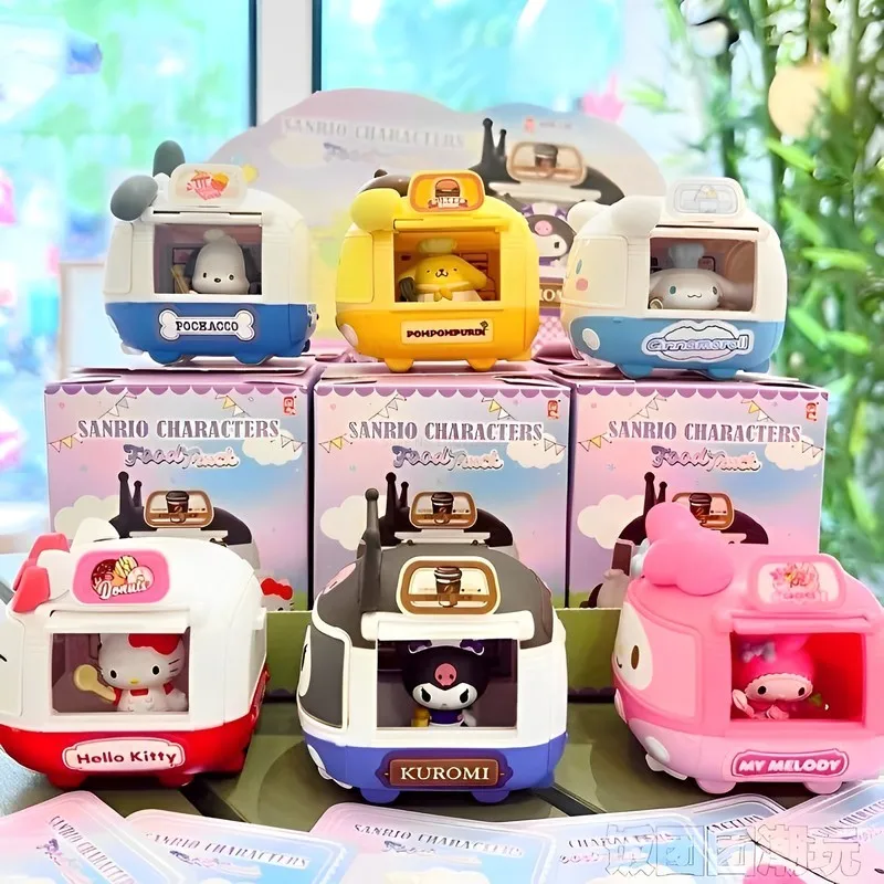 

Sanrio Blind Box Gourmet Mobile Food Truck Kuromi My Melody Hello Kitty Anime Figure Caja Ciega Mystery Box Decor Birthday Gift
