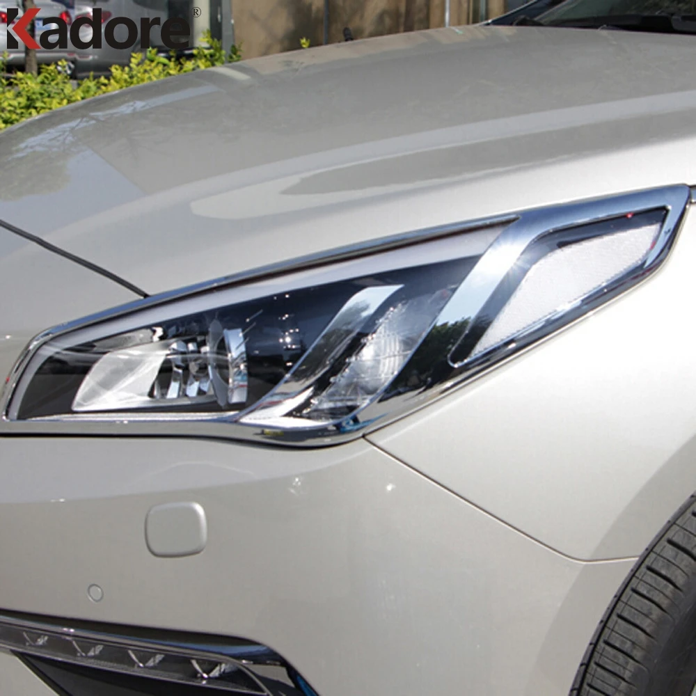 Chrome Front Head Light Lamp Cover Trim Headlight Shade Hood For Hyundai Sonata 2015 2016 Car Styling
Chrome Front Head Light Lamp Cover Trim Headlight Shade Hood For Hyundai Sonata 2015 2016 Car Styling