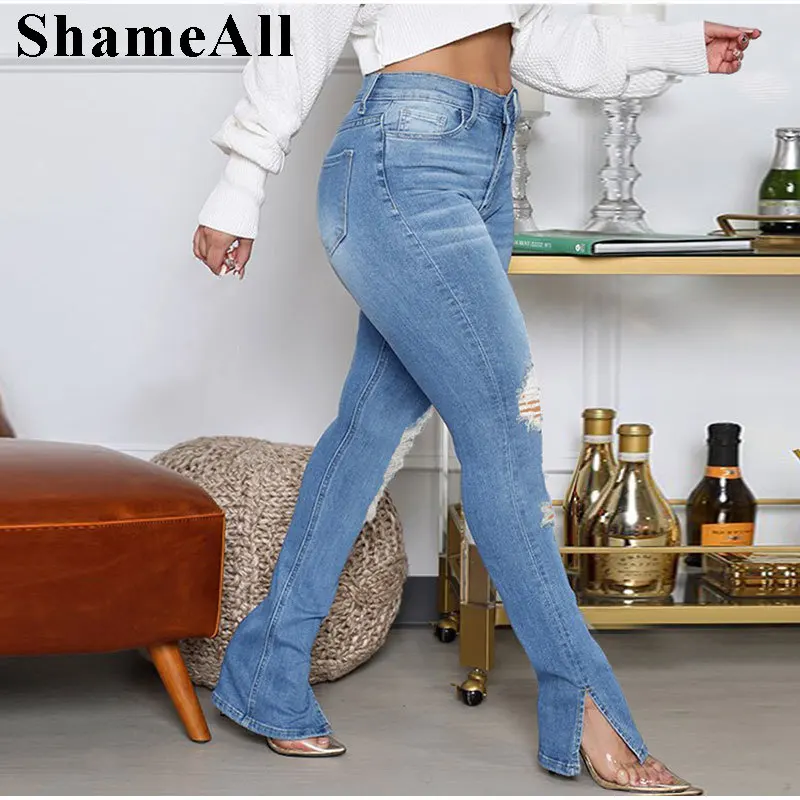 Sexy Distressed Ripped Hole Skinny Split Hem Stacked Jeans Mom Women High Waist Streetwear Riped Indie Denim Pencil Pants Y2K
Sexy Distressed Ripped Hole Skinny Split Hem Stacked Jeans Mom Women High Waist Streetwear Riped Indie Denim Pencil Pants Y2K