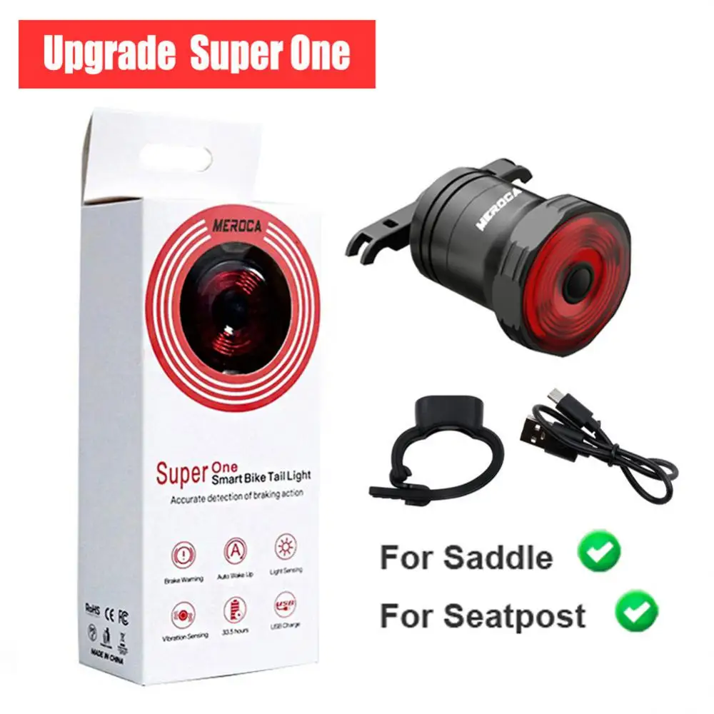 MEROCA Bicycle Tail Light Lighting Smart Sensor Brake Taillights Rear Light Bicycle Rechargeable Lamp Taillight MTB Bicycle Lant
MEROCA Bicycle Tail Light Lighting Smart Sensor Brake Taillights Rear Light Bicycle Rechargeable Lamp Taillight MTB Bicycle Lant