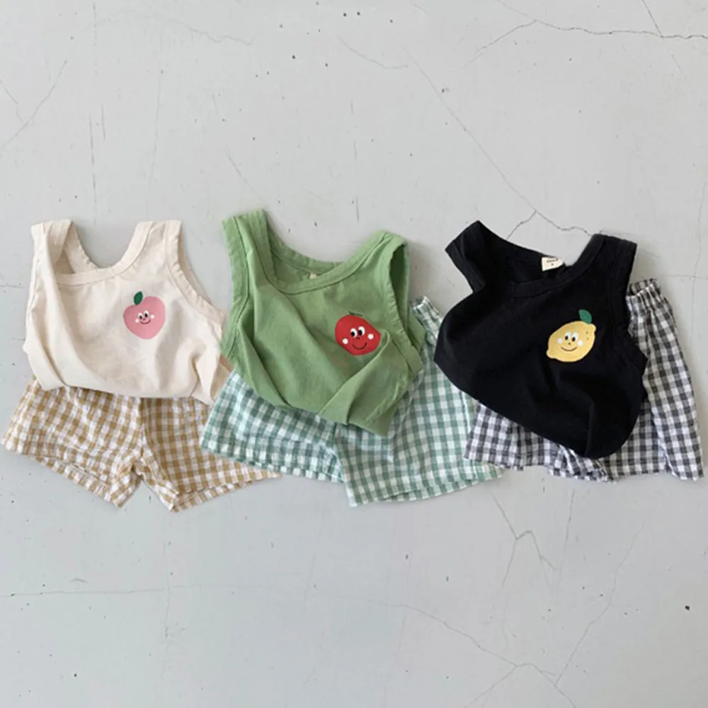 New Toddler Boys Clothes Set 2022 Summer Print Lemon Sleeveless Vest Tops + Plaid Shorts O-neck Vest Fashion Baby Suit Outfits
New Toddler Boys Clothes Set 2022 Summer Print Lemon Sleeveless Vest Tops + Plaid Shorts O-neck Vest Fashion Baby Suit Outfits