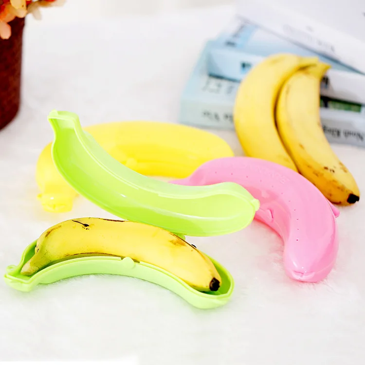 

Creative Portable Travel Essentials Banana Box Storage Box Plastic Banana Protection Kitchen Storage Containers Bread Box