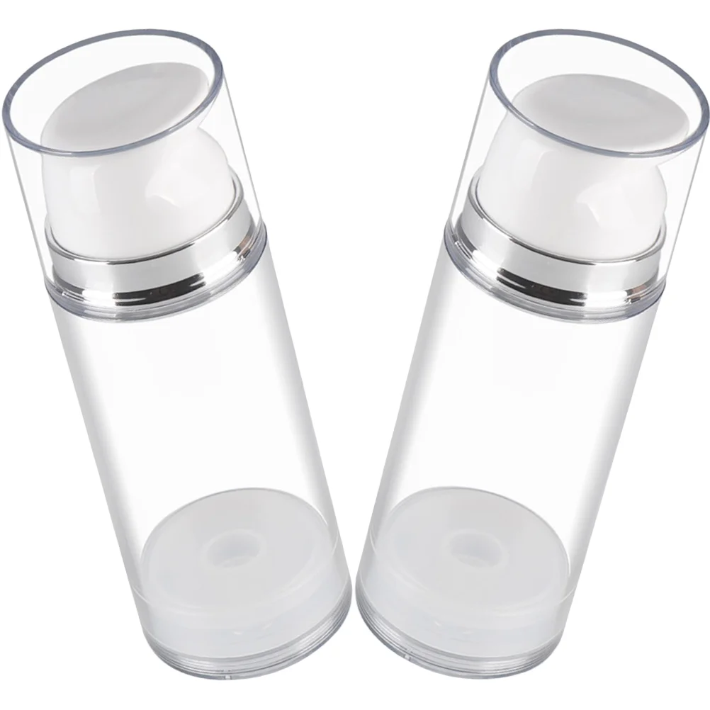 

2 Pcs Squeeze Lotion Bottle Pump Container Travel Containers Creams Practical Clear Lid Empty As Pressing Type Makeup