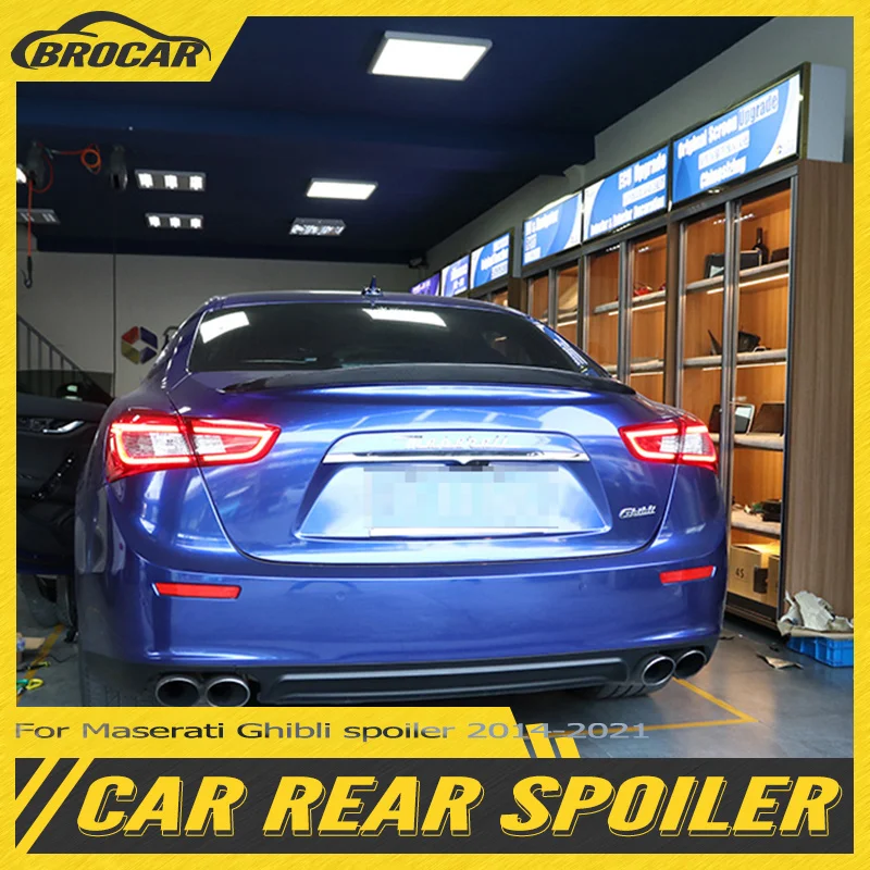For Maserati Ghibli spoiler 2014-2021 GHIBLI real carbon fiber car spoiler rear trunk wing lip without perforation modification
For Maserati Ghibli spoiler 2014-2021 GHIBLI real carbon fiber car spoiler rear trunk wing lip without perforation modification
