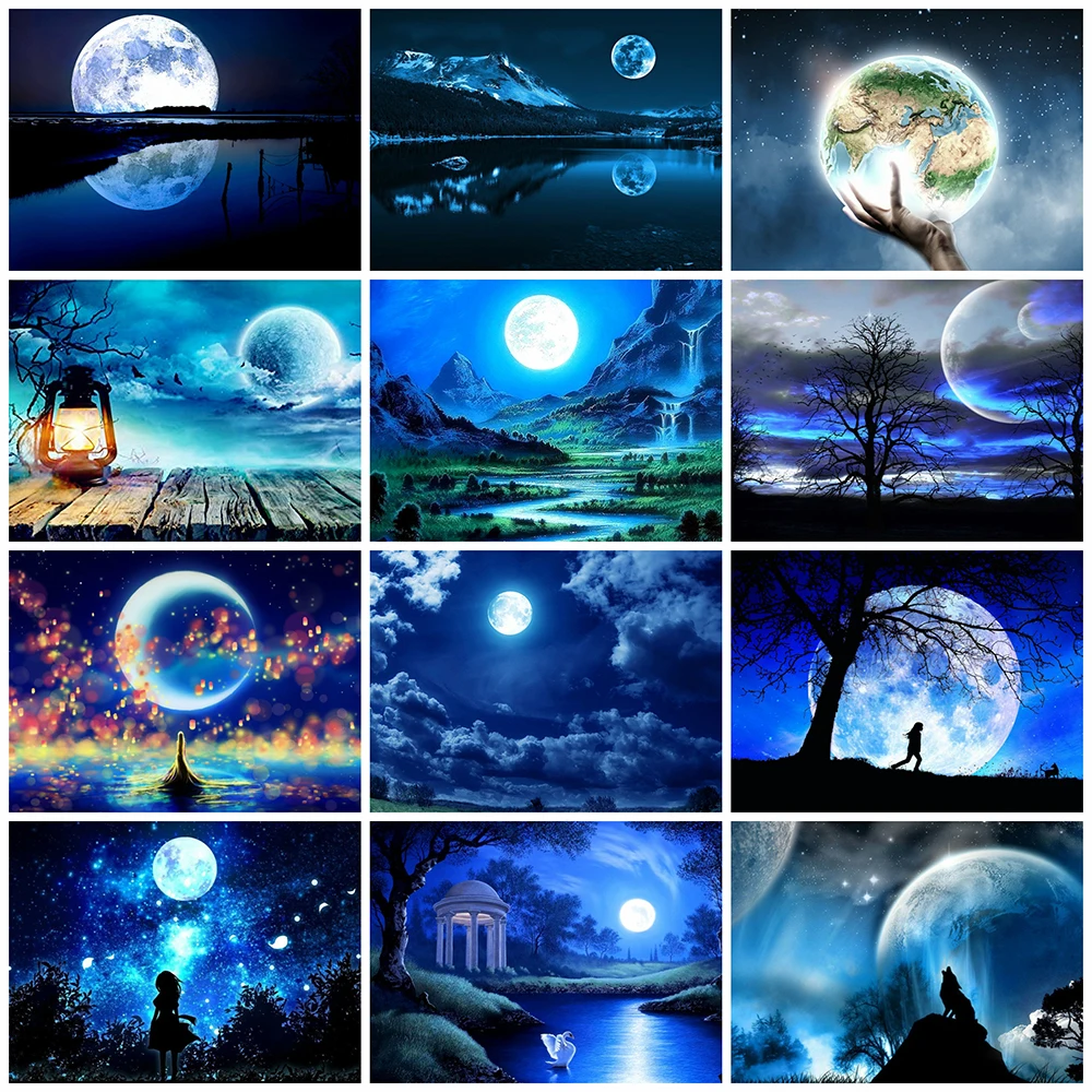 5D DIY Diamond Painting Moon Waterfall Night View Rhinestone Embroidery Cross Stitch Set Hand Inlaid Gifts Home Wall Decoration 
5D DIY Diamond Painting Moon Waterfall Night View Rhinestone Embroidery Cross Stitch Set Hand Inlaid Gifts Home Wall Decoration