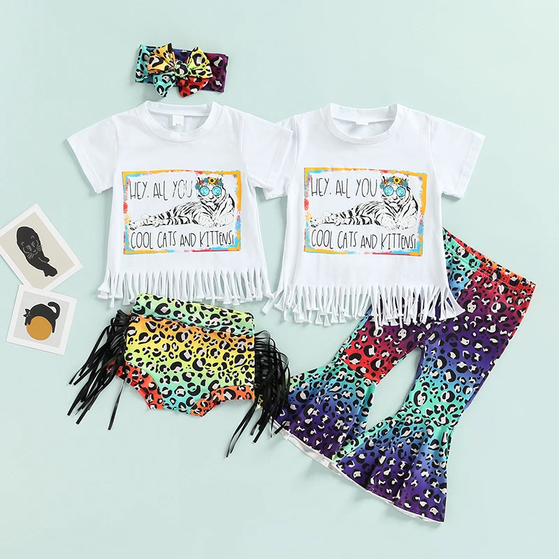 Подходящий наряд для маленьких девочек и сестер, футболка с принтом животных и букв с бахромой на подоле + шорты с леопардовым принтом с повя...
Подходящий наряд для маленьких девочек и сестер, футболка с принтом животных и букв с бахромой на подоле + шорты с леопардовым принтом с повя...