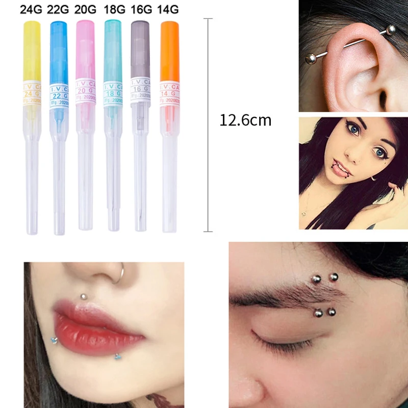 1-10pcs Disposable Professional I.V. Catheter Cannula Piercing Sterile Needles 14G 16G 18G 20G 22G Ear Nose Nombril Mamlon
1-10pcs Disposable Professional I.V. Catheter Cannula Piercing Sterile Needles 14G 16G 18G 20G 22G Ear Nose Nombril Mamlon