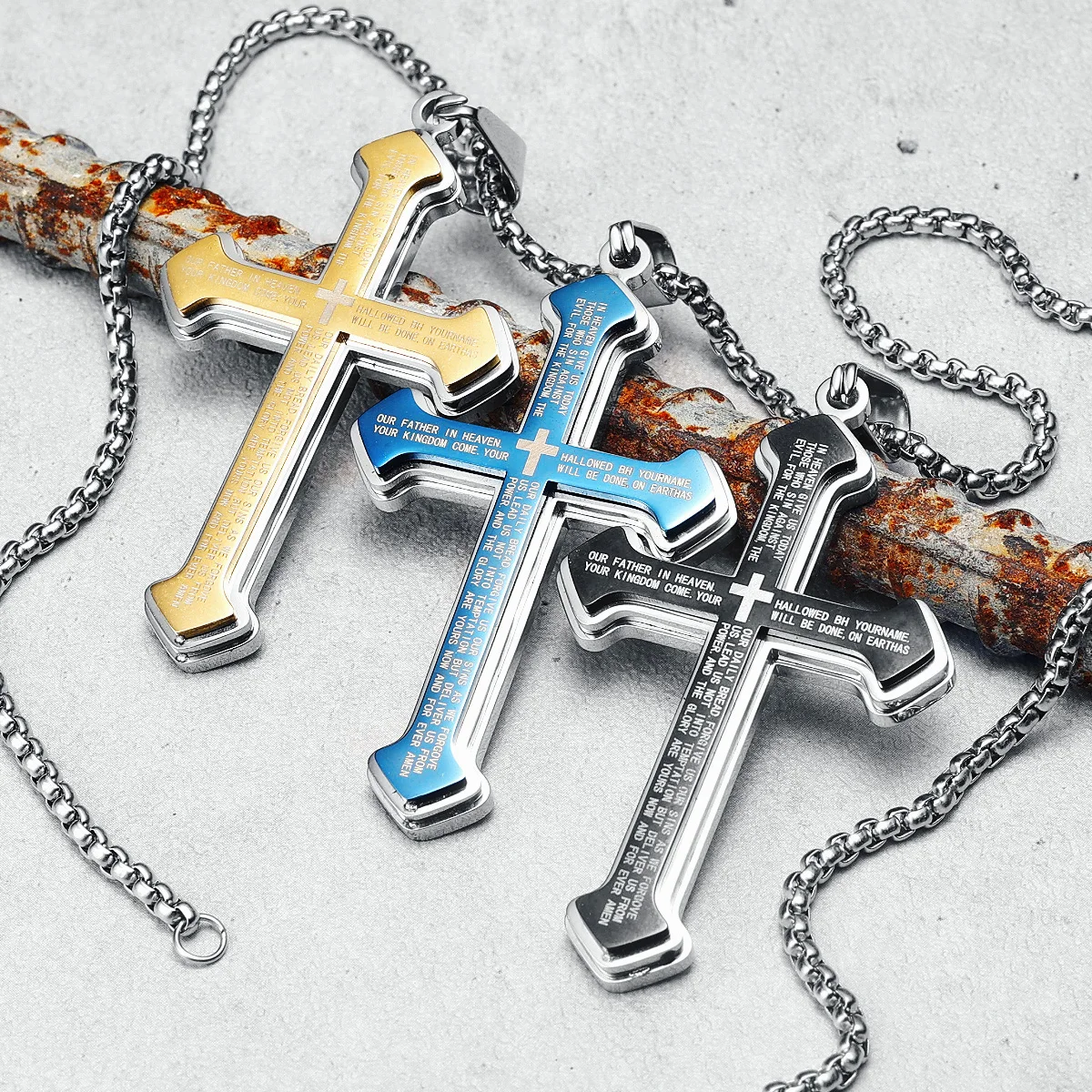 Bible Cross Necklaces Scripture 316L Stainless Steel Men Pendant Chain Religion Belief for Male Couple Worship Jewelry Best Gift
Bible Cross Necklaces Scripture 316L Stainless Steel Men Pendant Chain Religion Belief for Male Couple Worship Jewelry Best Gift