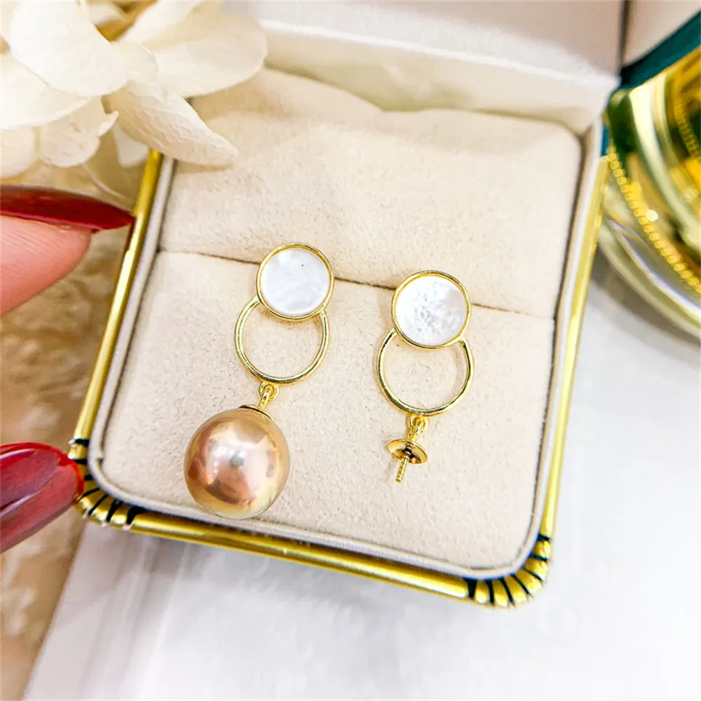 DIY pearl earrings accessories S925 sterling silver jewelry shell earrings female empty holder Fit 9-12mm beads
DIY pearl earrings accessories S925 sterling silver jewelry shell earrings female empty holder Fit 9-12mm beads