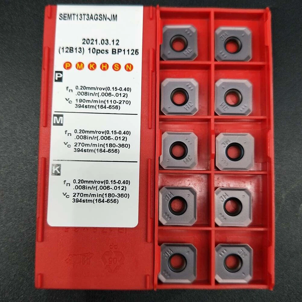 10Pcs Carbide SEMT13T3 AGSN-JM BP1125 Insert Milling Cutter Indexable Inserts Accessories For Semi-finishing Finishing
10Pcs Carbide SEMT13T3 AGSN-JM BP1125 Insert Milling Cutter Indexable Inserts Accessories For Semi-finishing Finishing