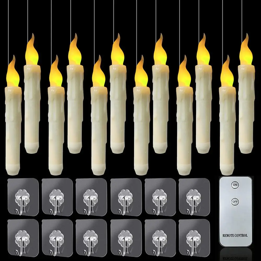 12PCS Electronic Led Candle Light Hanging Flameless Lamp Remote Control Floating Candles With Hooks For Christmas Party Decor
12PCS Electronic Led Candle Light Hanging Flameless Lamp Remote Control Floating Candles With Hooks For Christmas Party Decor