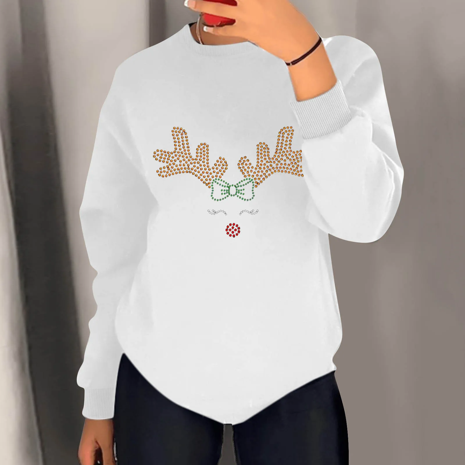 HTZ206Autumn and winter new European and American women's diamond-set long-sleeved casual loose crewneck sweatshirt
HTZ206Autumn and winter new European and American women's diamond-set long-sleeved casual loose crewneck sweatshirt