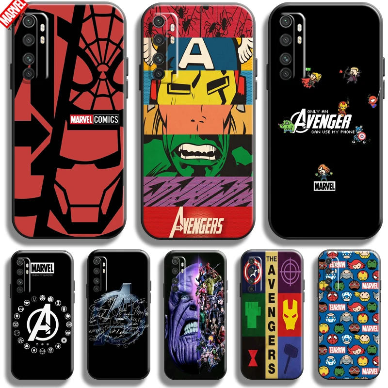 

Marvel Avengers Logo Phone Case For Xiaomi Mi Note 10 Lite 6.47 Inch Bumper Silicone Cover Coque Soft TPU Carcasa Back