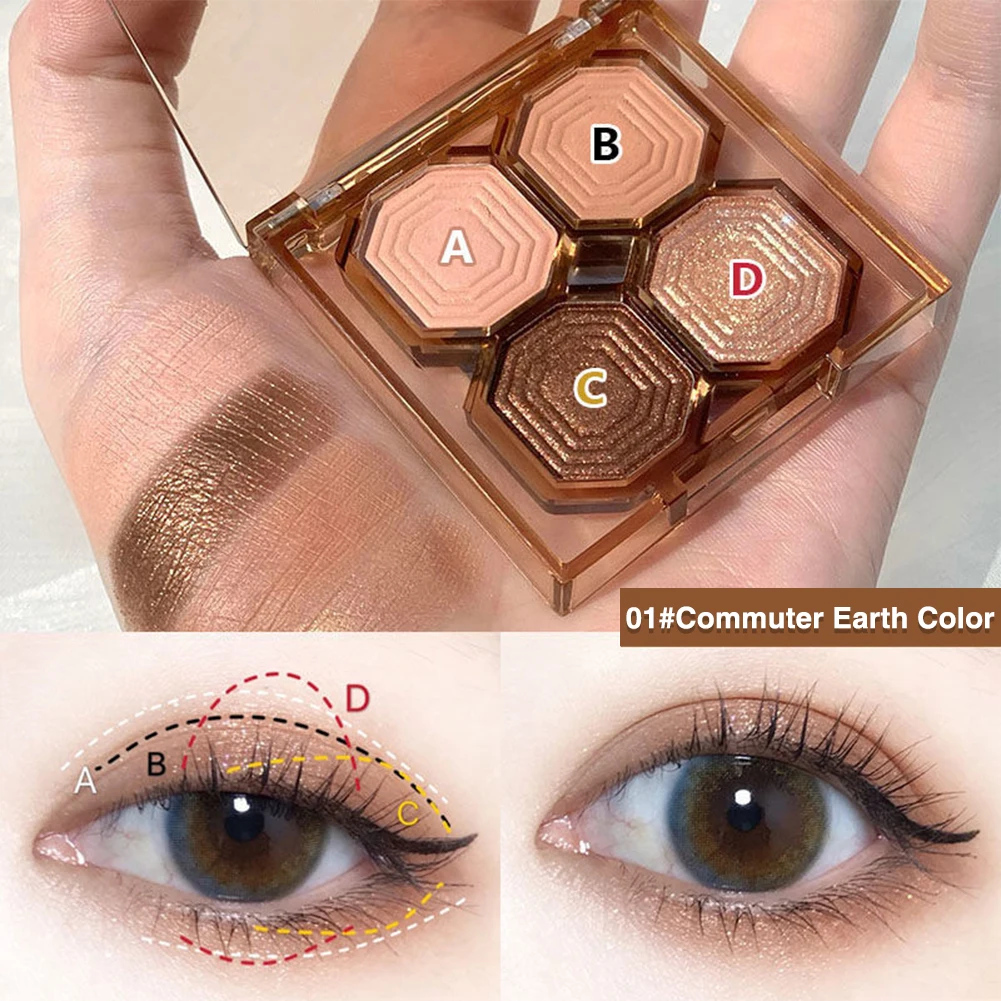 4 Colors Eyeshadow Palette Earth Glitter Highlighter Eyeshadow Long Lasting Waterproof Not Smudge Eyeshadow Cosmetics Makeup
4 Colors Eyeshadow Palette Earth Glitter Highlighter Eyeshadow Long Lasting Waterproof Not Smudge Eyeshadow Cosmetics Makeup