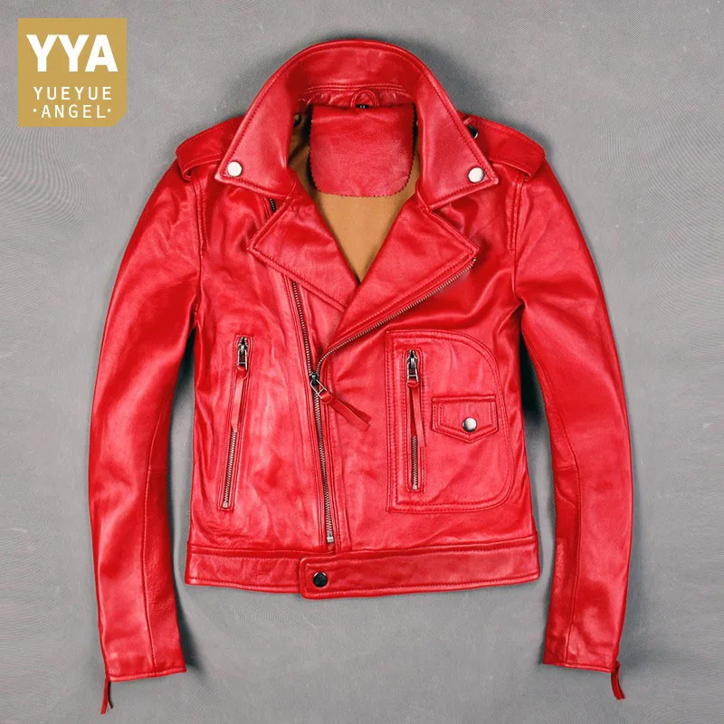 Brand Women Lapel Genuine Leather Jacket High Quality Slim Fit Long Sleeve Sheepskin Coat Fashion Red Motorcycle Short Outerwear
Brand Women Lapel Genuine Leather Jacket High Quality Slim Fit Long Sleeve Sheepskin Coat Fashion Red Motorcycle Short Outerwear