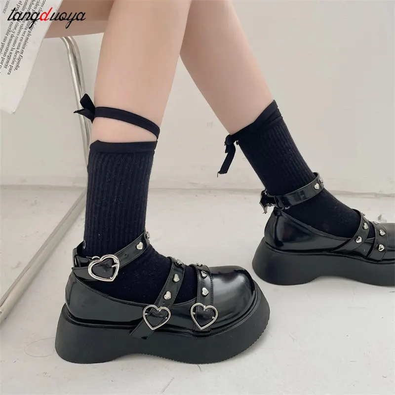 Women Shoes Sweet Lolita Shoes Platform Round Head Thick Heel Bandage Kawaii Shoes Cosplay Mary Jane Shoes Heart Buckle 2022
Women Shoes Sweet Lolita Shoes Platform Round Head Thick Heel Bandage Kawaii Shoes Cosplay Mary Jane Shoes Heart Buckle 2022