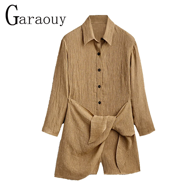 Garaouy 2022 Summer Women Casual Shirt Jumpsuits Fashion Office Ladies Solid Color Knotted Wide Leg Loose Shorts Rompers Mujer
Garaouy 2022 Summer Women Casual Shirt Jumpsuits Fashion Office Ladies Solid Color Knotted Wide Leg Loose Shorts Rompers Mujer