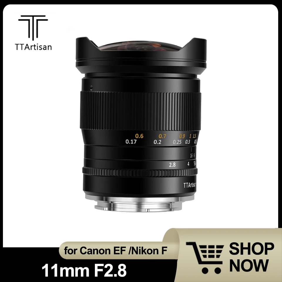 

TTArtisan 11mm F2.8 Full Frame DSLR Camera Fisheye Lens for Nikon F D6 D850 D780 Canon EF EOS-1D X Mark III EOS 5D Mark IV
