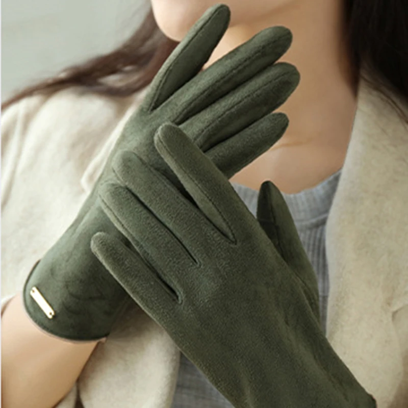Women's Winter Plus Velvet Thicken Warm Touch Screen Gloves Elegant Pearl Suede Windproof Full Finger Cycling Driving Gloves New
Women's Winter Plus Velvet Thicken Warm Touch Screen Gloves Elegant Pearl Suede Windproof Full Finger Cycling Driving Gloves New