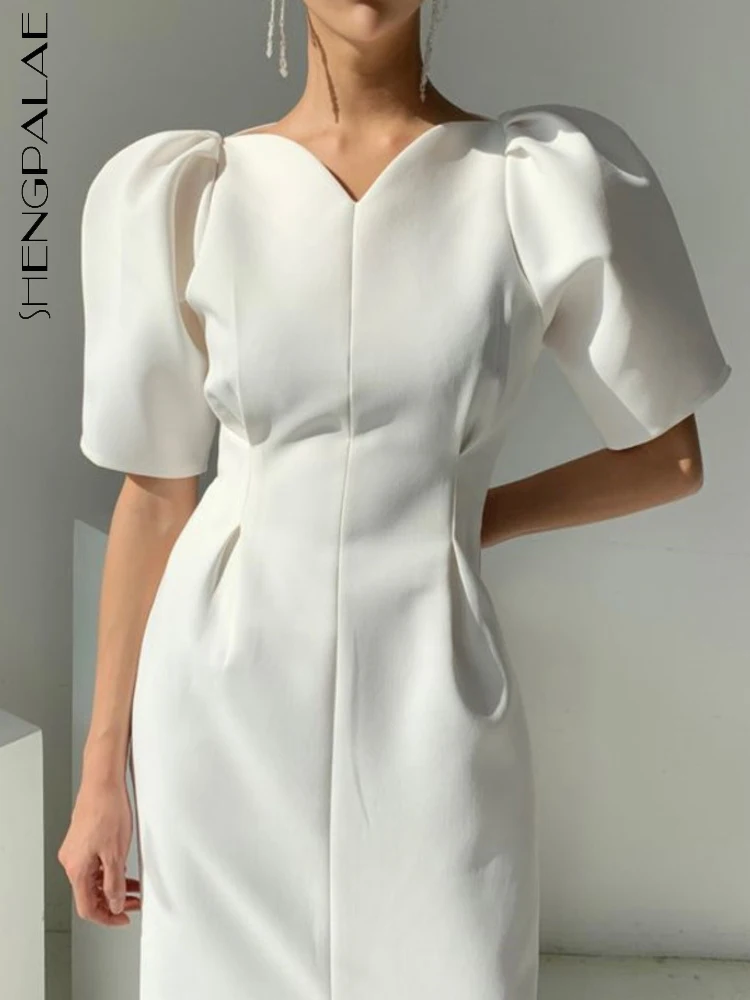 SHENGPALAE Fashion Split Crimping Solid Color Dress Women's Autumn 2022 New V-neck Loose Puff Sleeve Mid-calf Dresses Female
SHENGPALAE Fashion Split Crimping Solid Color Dress Women's Autumn 2022 New V-neck Loose Puff Sleeve Mid-calf Dresses Female